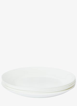 10 inch Large Dinner Plate Set of 6, Lightweight Round Opal Glass White Dinnerware Plates, Dishwasher and Microwave Safe - view 2